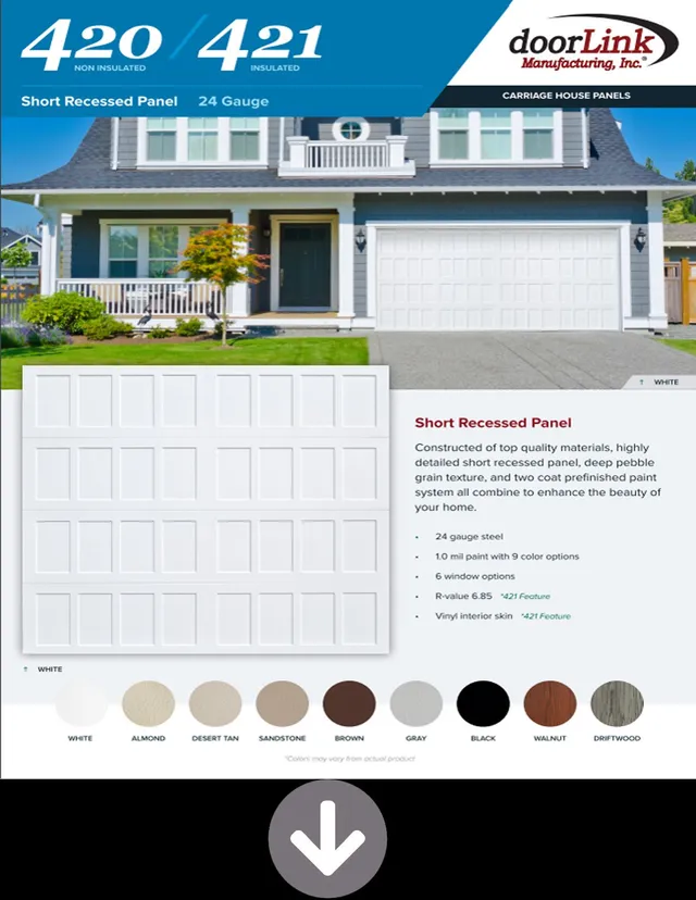 recessed panel garage door